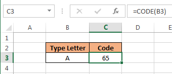 Code Function in Excel
